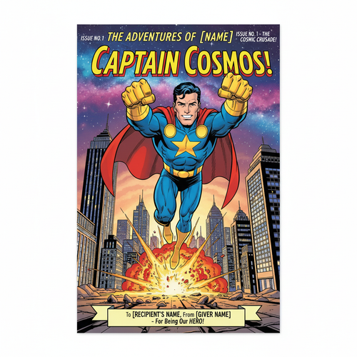 Custom 1-page framed comic book illustration